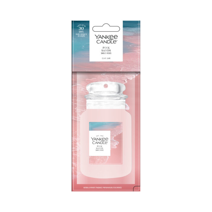 Verpackter Yankee Candle Pink Sands Car Jar mit sichtbarem 30-Tage-Hinweis