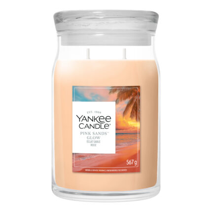 Yankee Candle Pink Sands Glow Duftkerze im Glas mit zwei Dochten