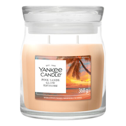 Yankee Candle Pink Sands Glow Duftkerze im Glas mit zwei Dochten