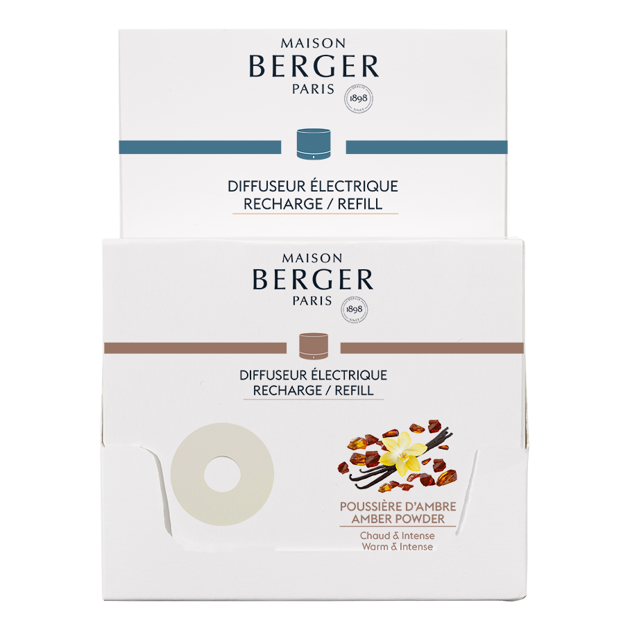 Maison Berger Amber Powder Nachfüller Vorderseite der Verpackung mit Maison Berger Paris und Amber Powder Nachfüller