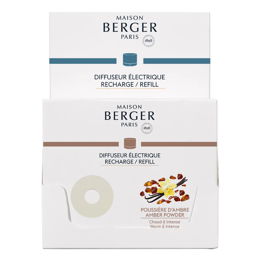 Maison Berger Amber Powder Nachfüller Vorderseite der Verpackung mit Maison Berger Paris und Amber Powder Nachfüller