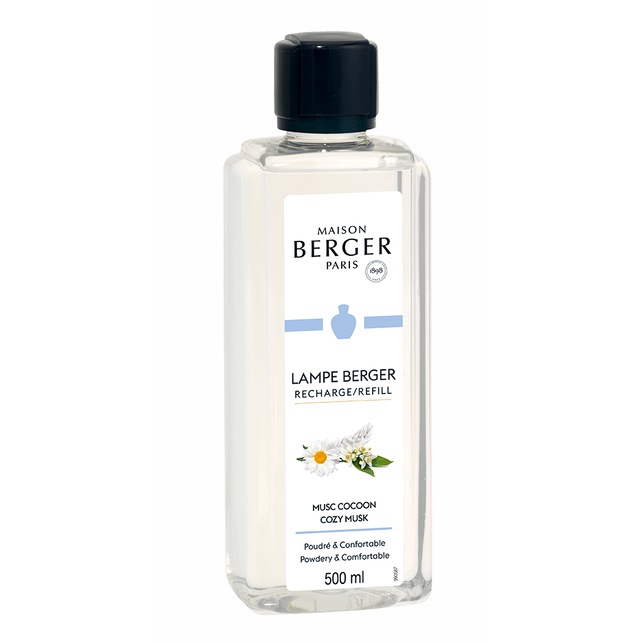 Musc Cocoon Nachfüller 500 ml Freigestellter Maison Berger Paris Nachfüller Musc Cocoon mit schwarzem Verschluss