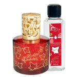Rote Sweet Lampe Berger mit goldener Krone und transparenter 250-ml-Nachfüllflasche
