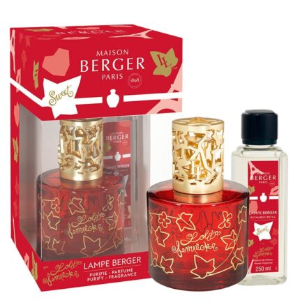Rotes Maison Berger Sweet Set mit Lampe und Nachfüllflasche