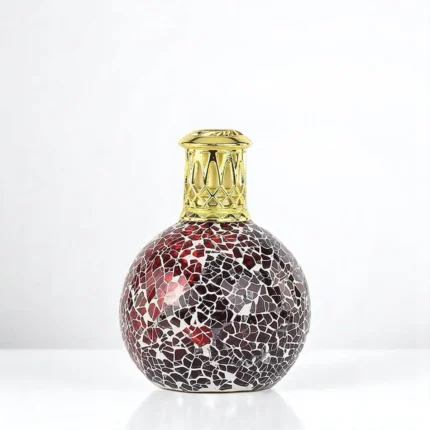 Runder Queen of Hearts S Flakon mit rotem, schwarzem und weißem Mosaikmuster