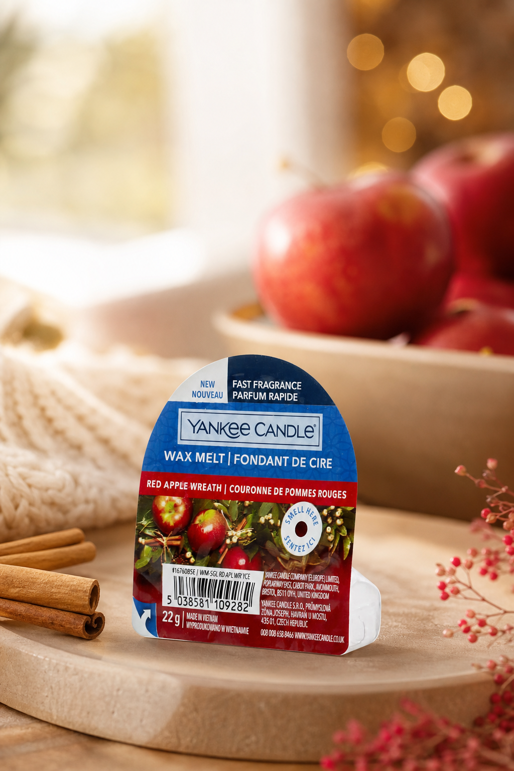 Red Apple Wreath 22g in einer stimmungsvollen Anwendungsszene