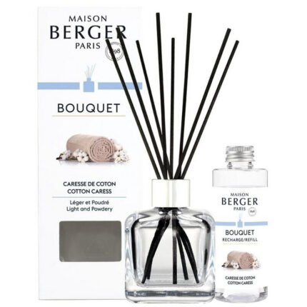 Maison Berger Diffuser mit Nachfüllflasche und Verpackung Caresse de Coton