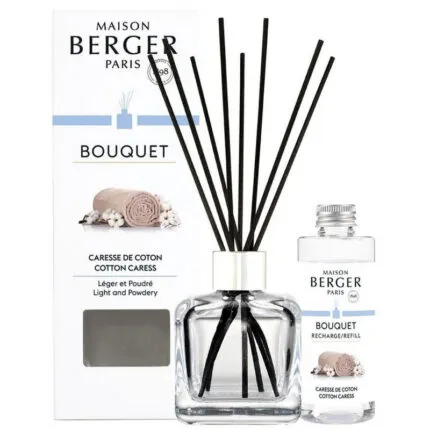 Maison Berger Diffuser mit Nachfüllflasche und Verpackung Caresse de Coton