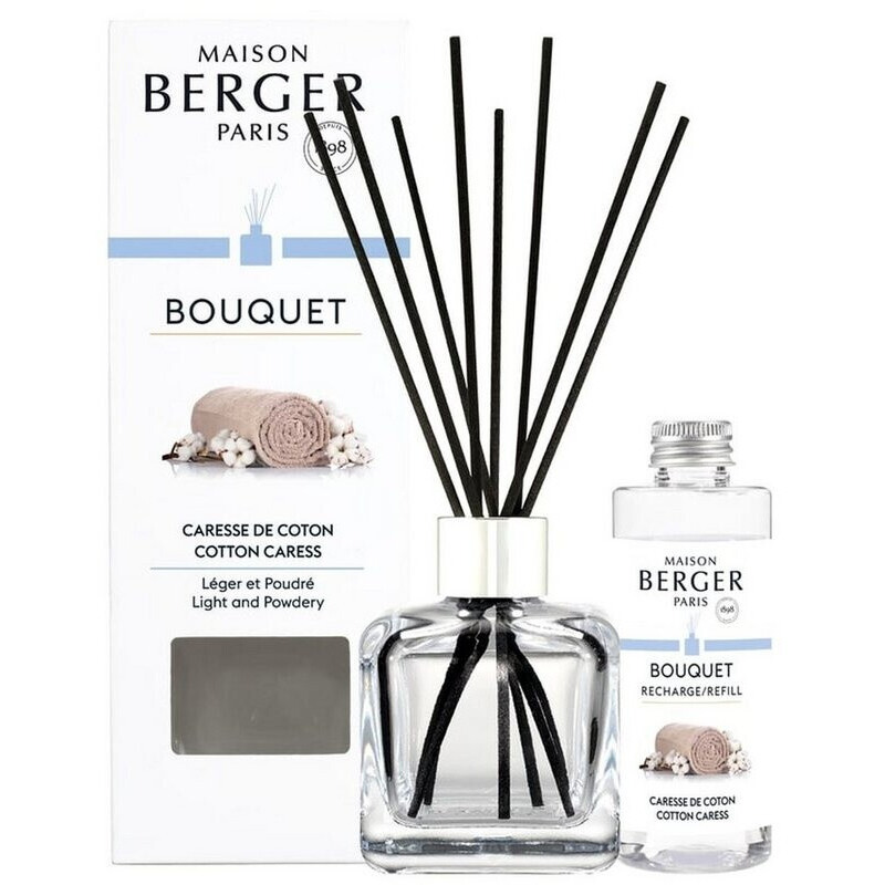 Diffuser-Set mit Baumwollblüten-Duft Maison Berger Diffuser mit Nachfüllflasche und Verpackung Caresse de Coton