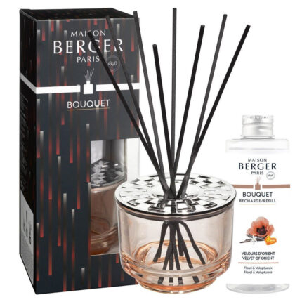 Diffuser mit Duftstäbchen, Verpackung und Maison Berger Nachfüllflasche