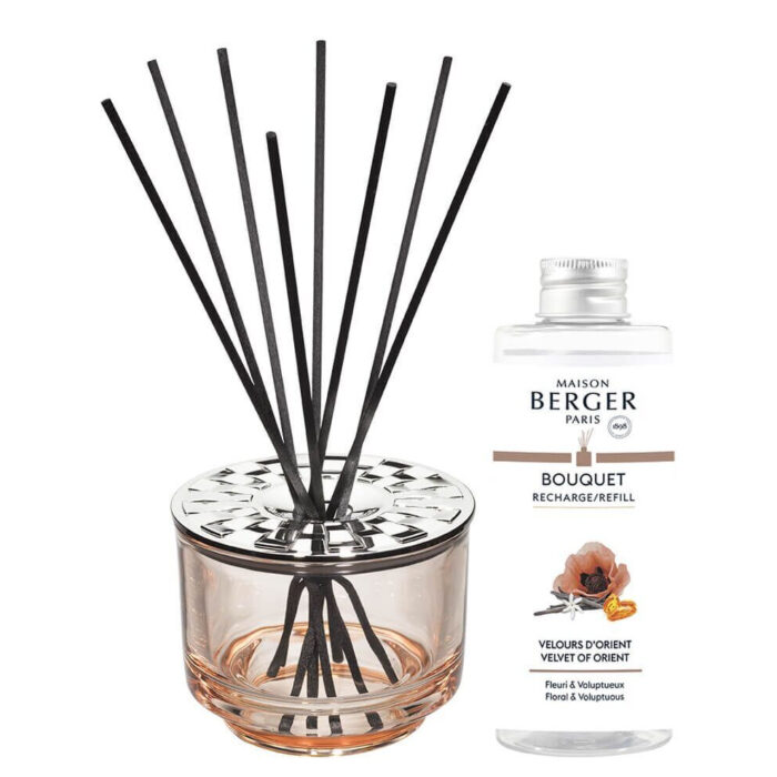 Maison Berger Diffuser mit schwarzen Duftstäbchen und Nachfüllflasche