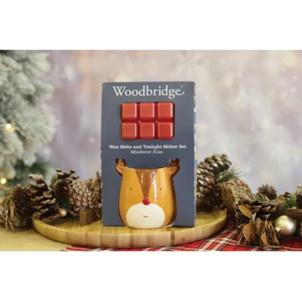 Verpackung mit Reindeer-Teelichtschmelzer und sechs roten Wachsmelts