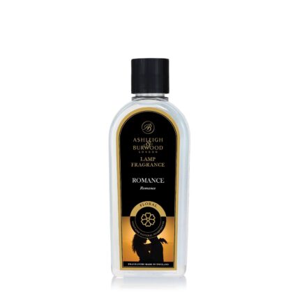 Nahaufnahme der Romance Lamp Fragrance Flasche mit schwarzem Verschluss