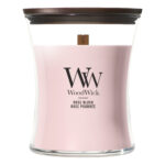 Rose Blush Kerze im Glas mit sichtbarem Holzdocht