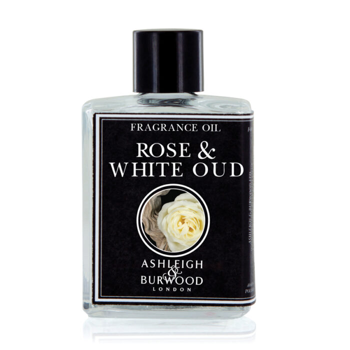 Flasche mit Rose & White Oud Fragrance Oil von Ashleigh & Burwood