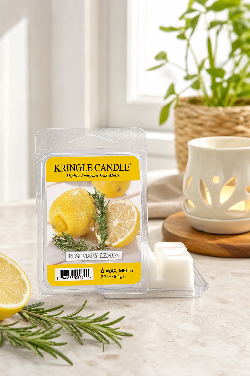 Rosemary Lemon Duftwachs 64 g in einer stimmungsvollen Anwendungsszene