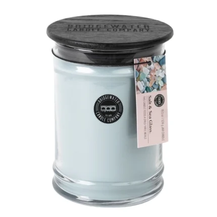 Salt & Sea Glass Kerzenglas mit Deckel und seitlich befestigtem Produktanhänger