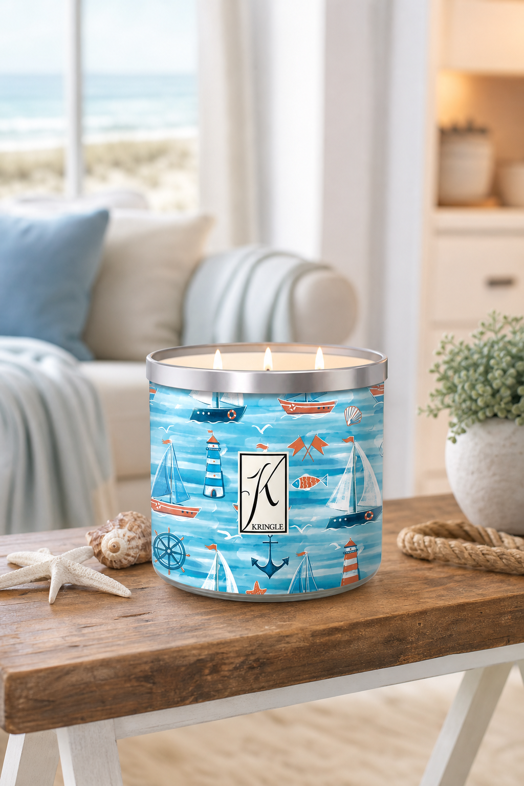 Salt Water Taffy 396g Tumbler 3-Docht in einer stimmungsvollen Anwendungsszene