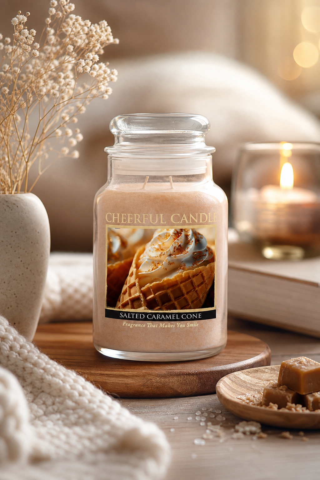 Salted Caramel Cone 680g in einer stimmungsvollen Anwendungsszene