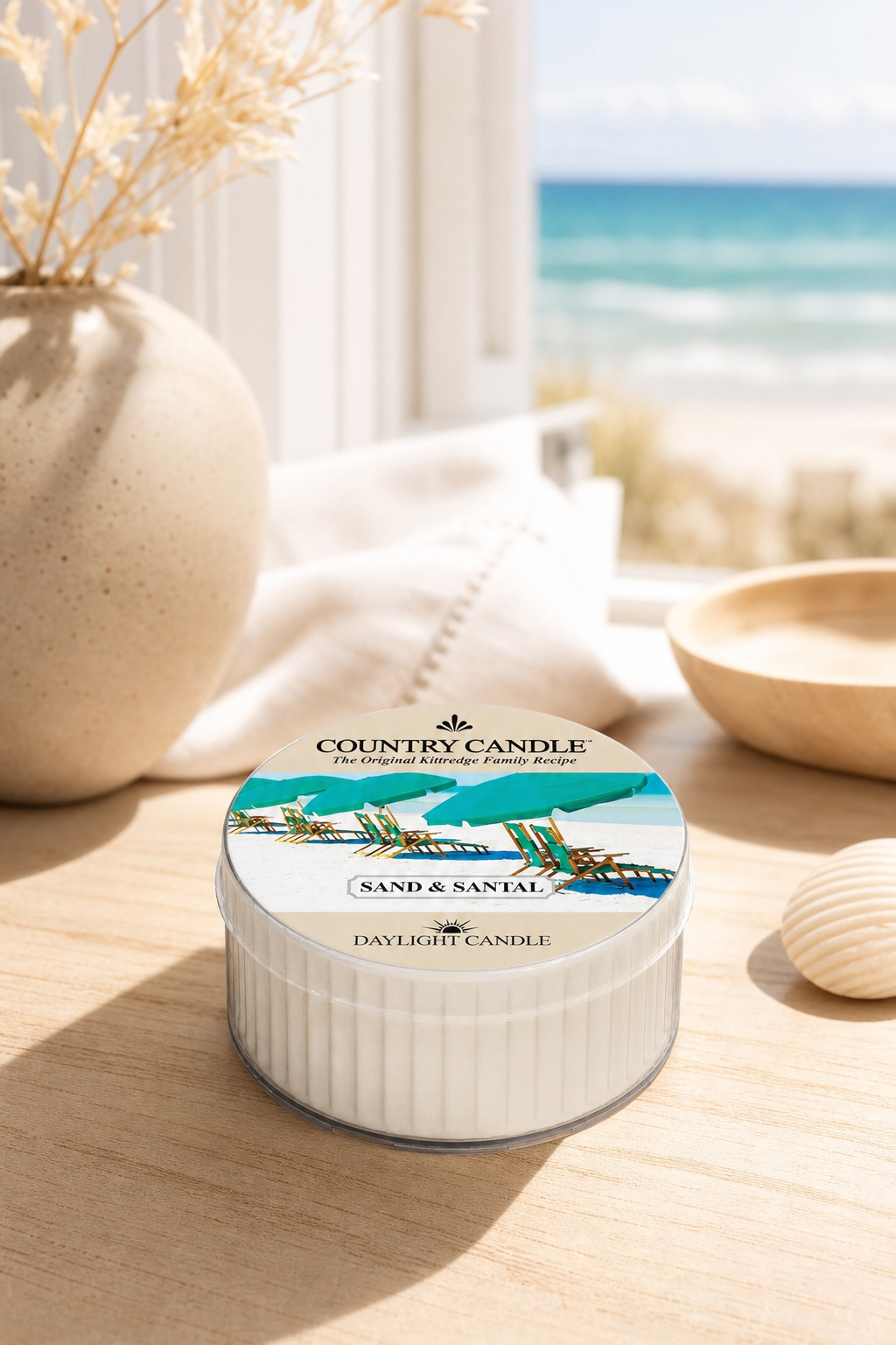 Sand & Santal Daylight 42g in einer stimmungsvollen Anwendungsszene