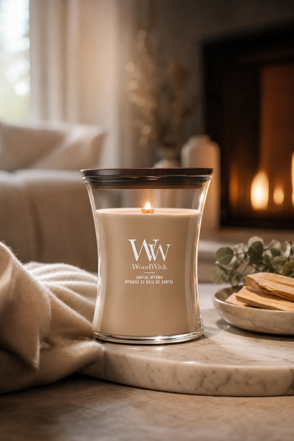 Santal Myrrh 275g in einer stimmungsvollen Anwendungsszene