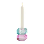 Sari Kerzenhalter 9cm blau/rosa – Produktansicht
