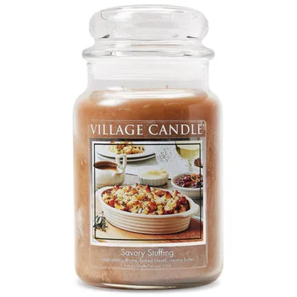Savory Stuffing Duftkerze von Village Candle im transparenten Glas