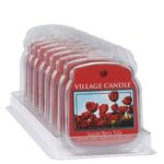 Mehrere verpackte Village Candle Scarlet Berry Tulip Duftwachse in einer Reihe