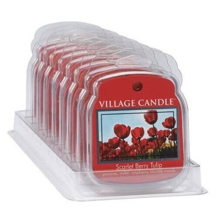 Village Candle Scarlet Berry Tulip Duftwachs in transparenter Verpackung