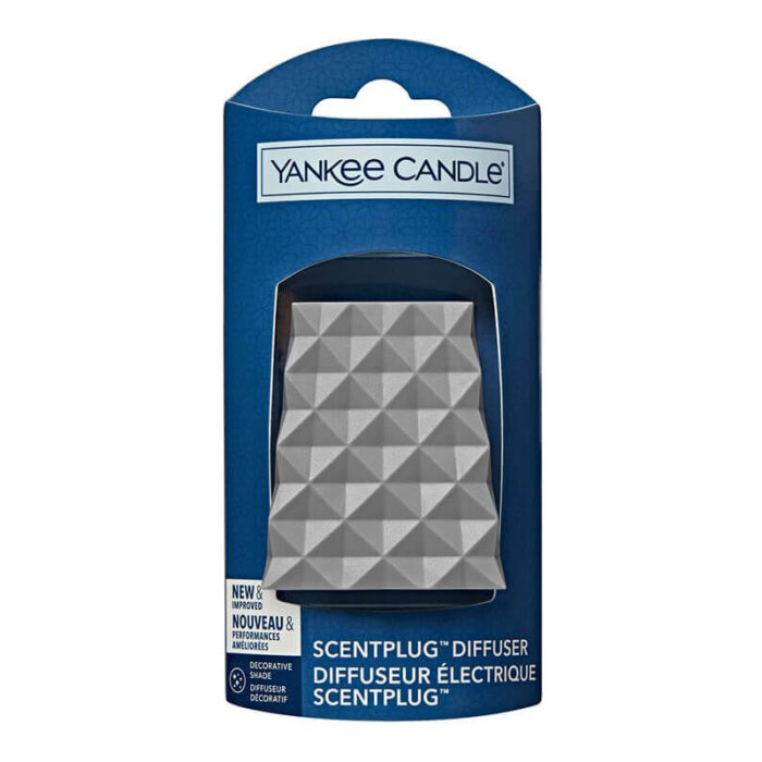 Verpackter Yankee Candle ScentPlug Diffuser mit grauer dekorativer Facettenhülle