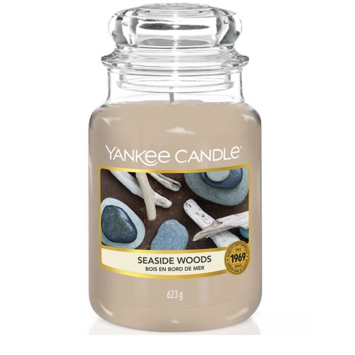Yankee Candle Seaside Woods Kerze im Glas mit transparentem Deckel