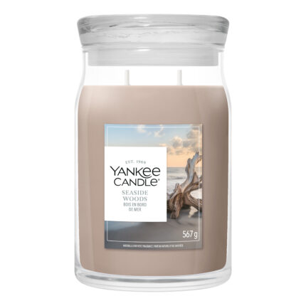 Yankee Candle Seaside Woods Duftkerze im Glas mit sichtbarem Etikett
