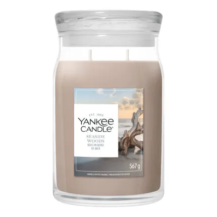 Yankee Candle Seaside Woods Duftkerze im Glas mit sichtbarem Etikett