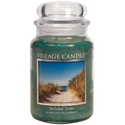 Village Candle Secluded Dunes im Glas mit Strandmotiv