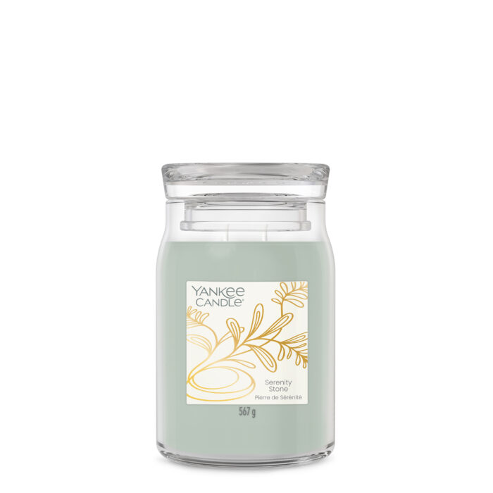 Serenity Stone Kerze im Glas mit Etikett und 567 g Inhalt