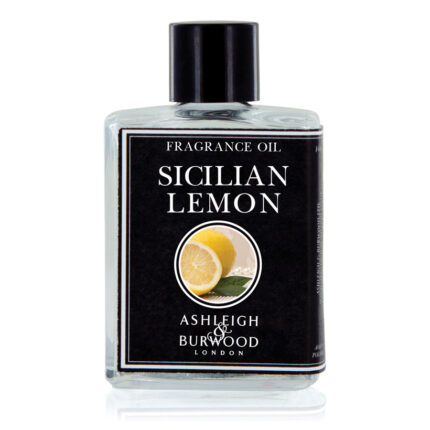 Vorderansicht der Flasche mit Sicilian Lemon Fragrance Oil