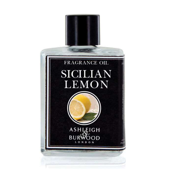 Vorderansicht der Flasche mit Sicilian Lemon Fragrance Oil