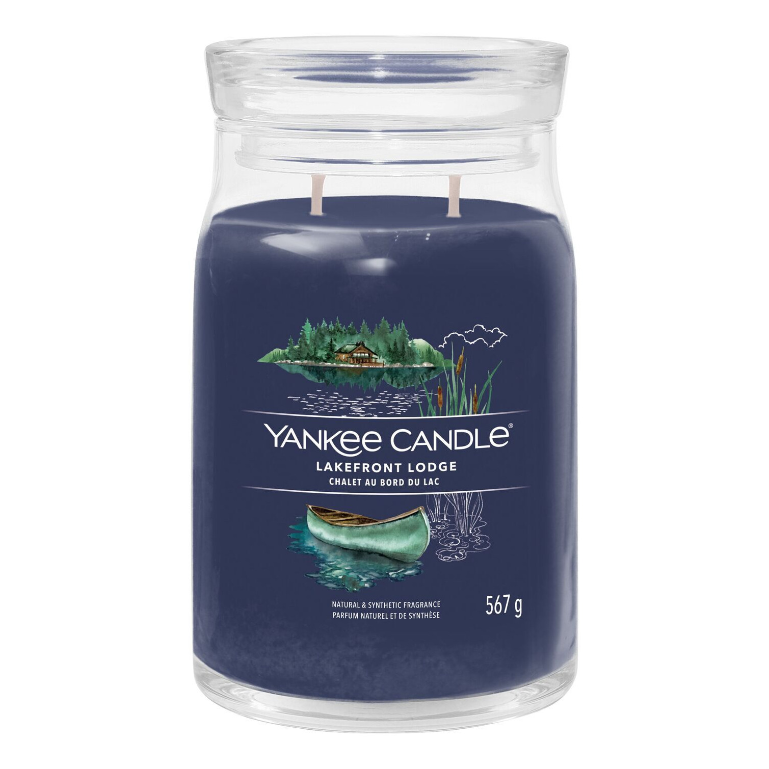 Lakefront Lodge Kerze im Glas Yankee Candle Lakefront Lodge Kerze im Glas mit zwei sichtbaren Dochten