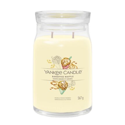 Banoffee Waffle Duftkerze von Yankee Candle im Glas mit zwei Dochten