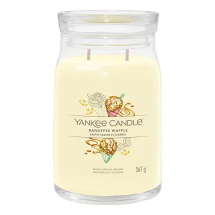 Banoffee Waffle Duftkerze von Yankee Candle im Glas mit zwei Dochten