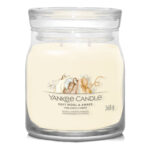 Yankee Candle Soft Wool & Amber Kerze im Glas mit Deckel