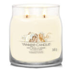 Yankee Candle Soft Wool & Amber Kerze mit zwei brennenden Dochten