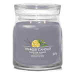 Yankee Candle Black Tea & Lemon Kerze im Glas mit sichtbarem Etikett