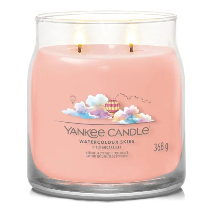 Yankee Candle Watercolour Skies Kerze mit zwei brennenden Dochten