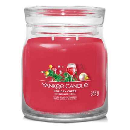 Rote Yankee Candle Holiday Cheer im Glas mit zwei Dochten