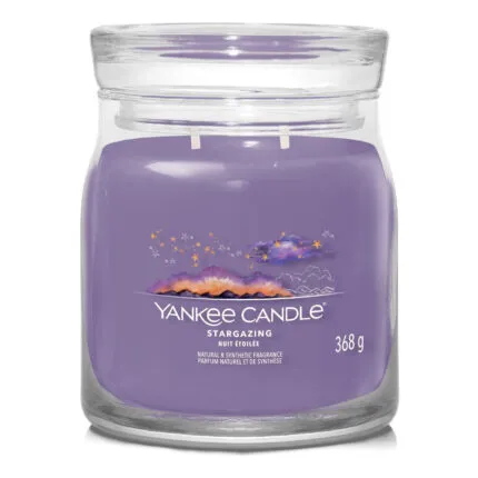 Nahaufnahme der Yankee Candle Stargazing Kerze mit zwei Dochten