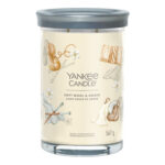 Yankee Candle Soft Wool & Amber Kerze im Glas mit Deckel