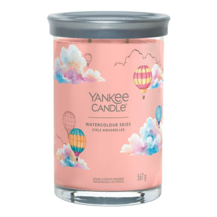 Yankee Candle Watercolour Skies Duftkerze im Glas mit grauem Deckel