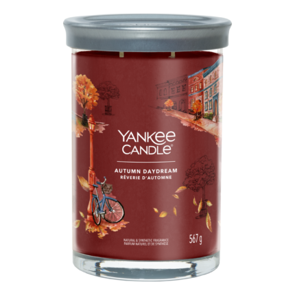 Autumn Daydream Kerze im Glas mit illustriertem Herbstmotiv