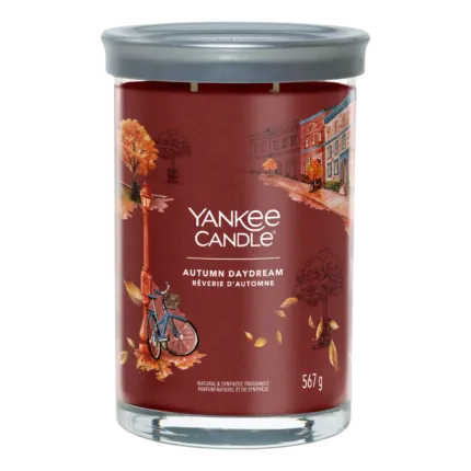 Autumn Daydream Kerze im Glas mit illustriertem Herbstmotiv